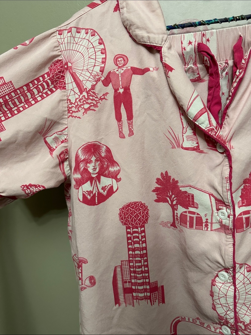 Katie Kime Dallas toile 2 piece short pajama set Sz M - Picture 4 of 9